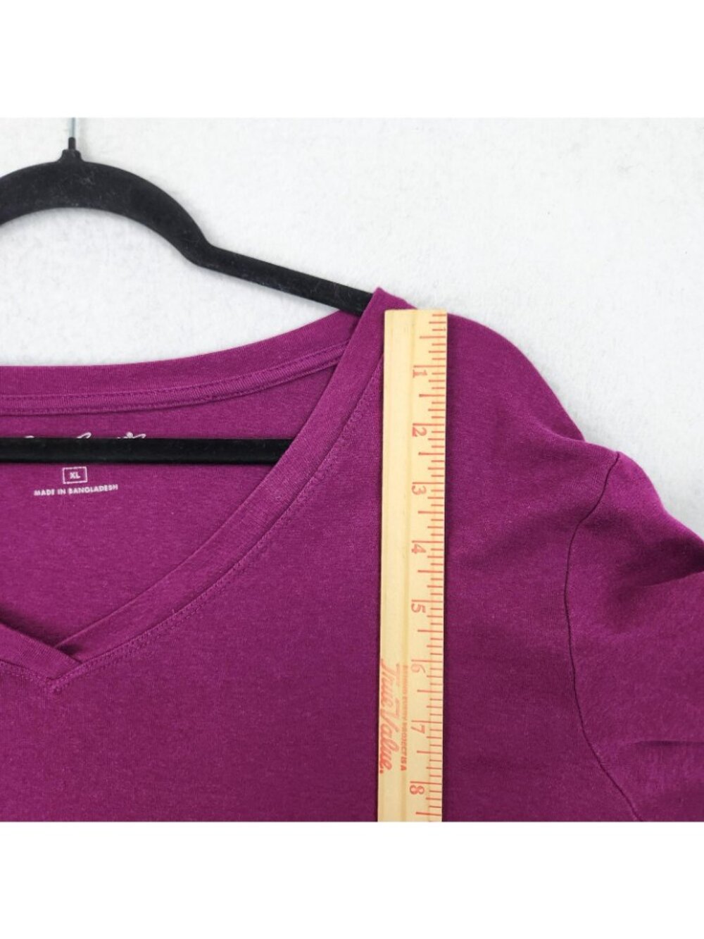 Eddie Bauer Shirt Womens XL Purple V Neck Long Sleeve Jersey Basic Casual Top - Picture 4 of 9